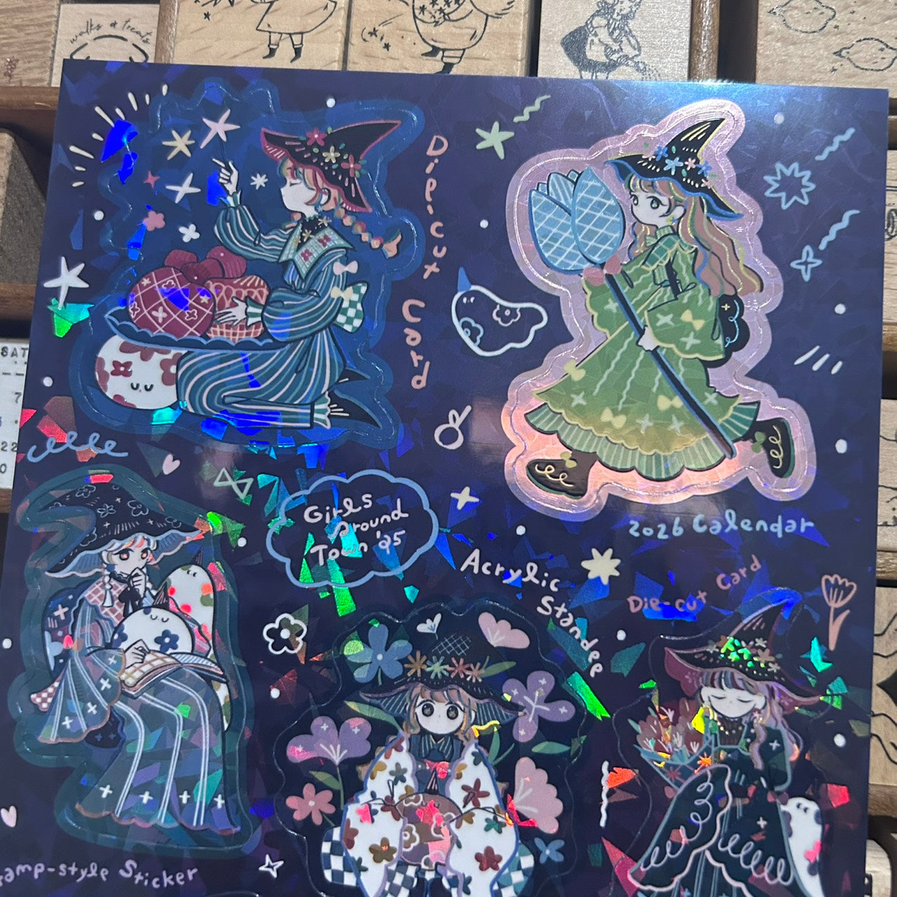 wohenlanduo Girls Around Town #1 A5 Sticker Holographic Sheet