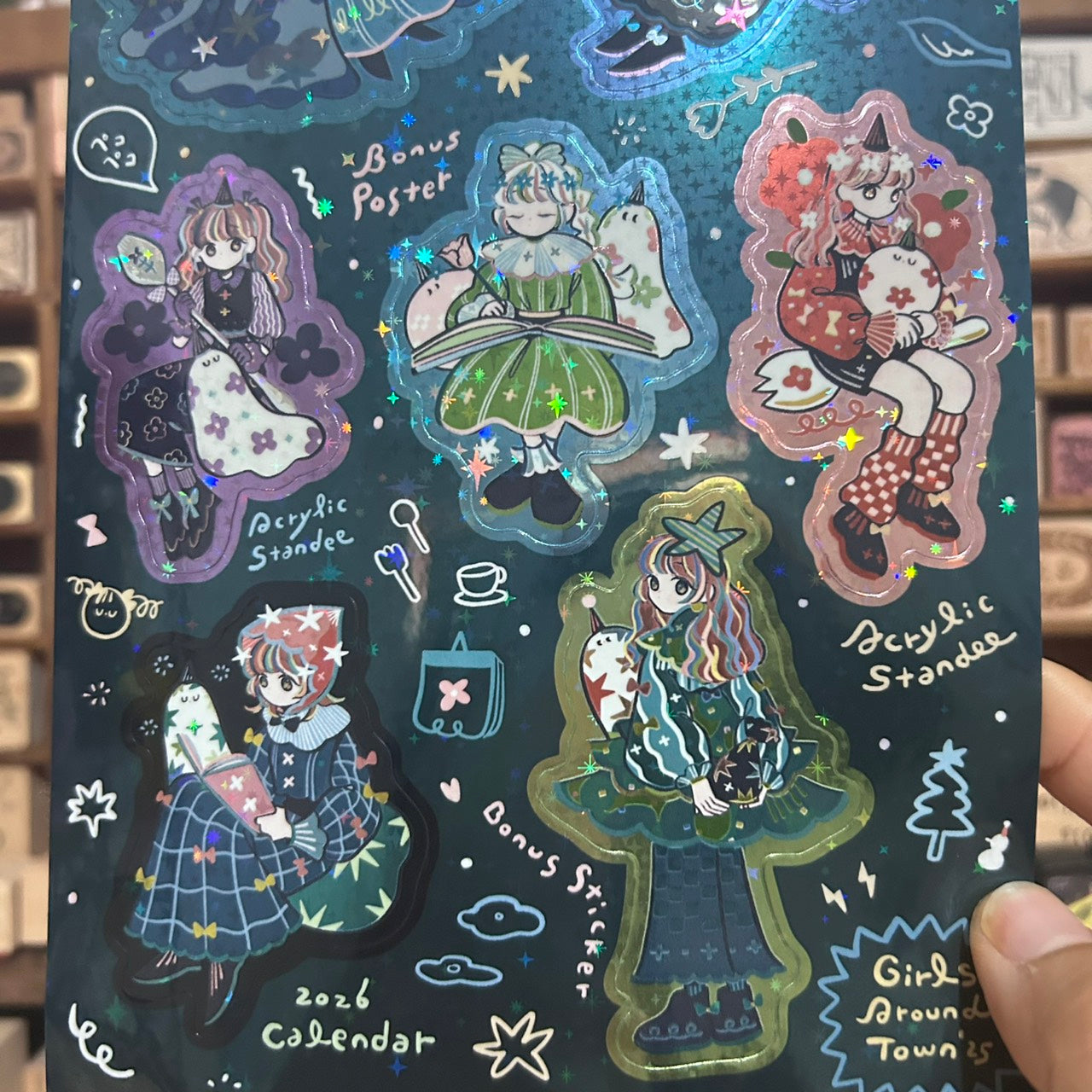 wohenlanduo Girls Around Town #2 A5 Sticker Holographic Sheet