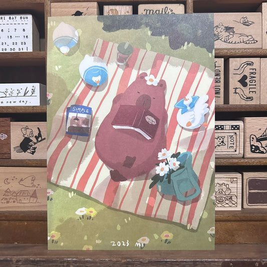 Sky Coffee Cabybara Chilling Postcard