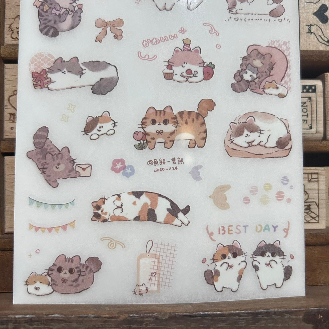 UBEE Cats Transfer Sticker Sheets