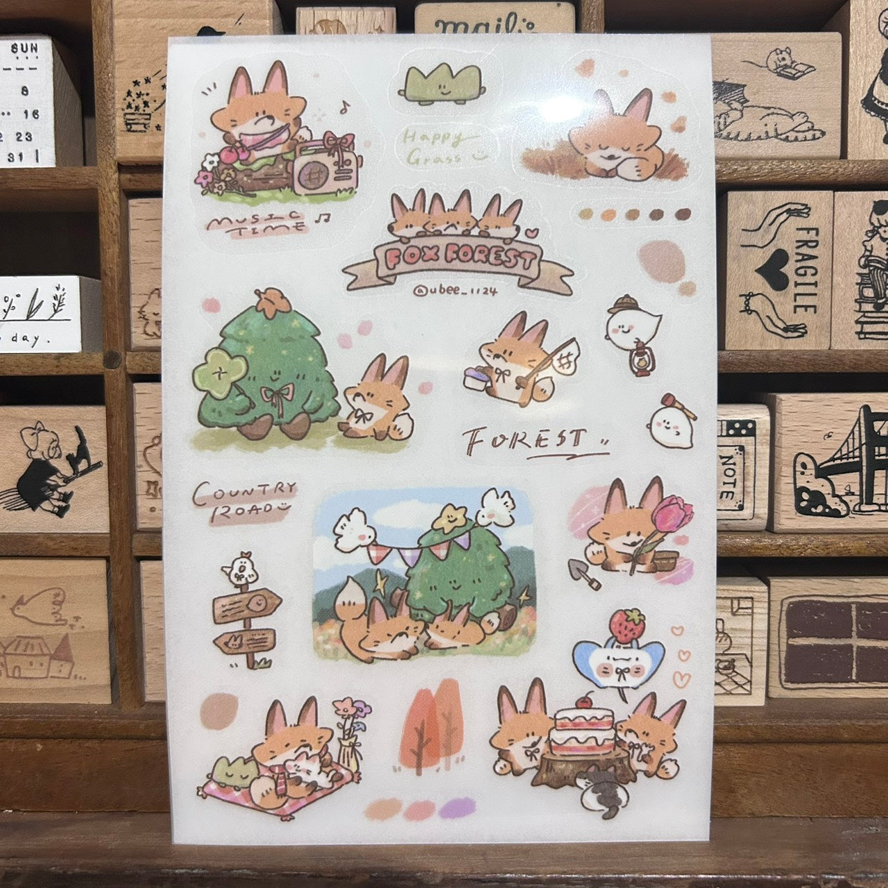 UBEE Fox Forest Transfer Sticker Sheets