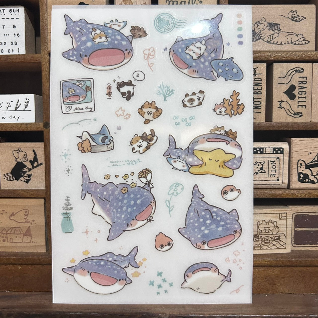 UBEE Whale Shark Transfer Sticker Sheets