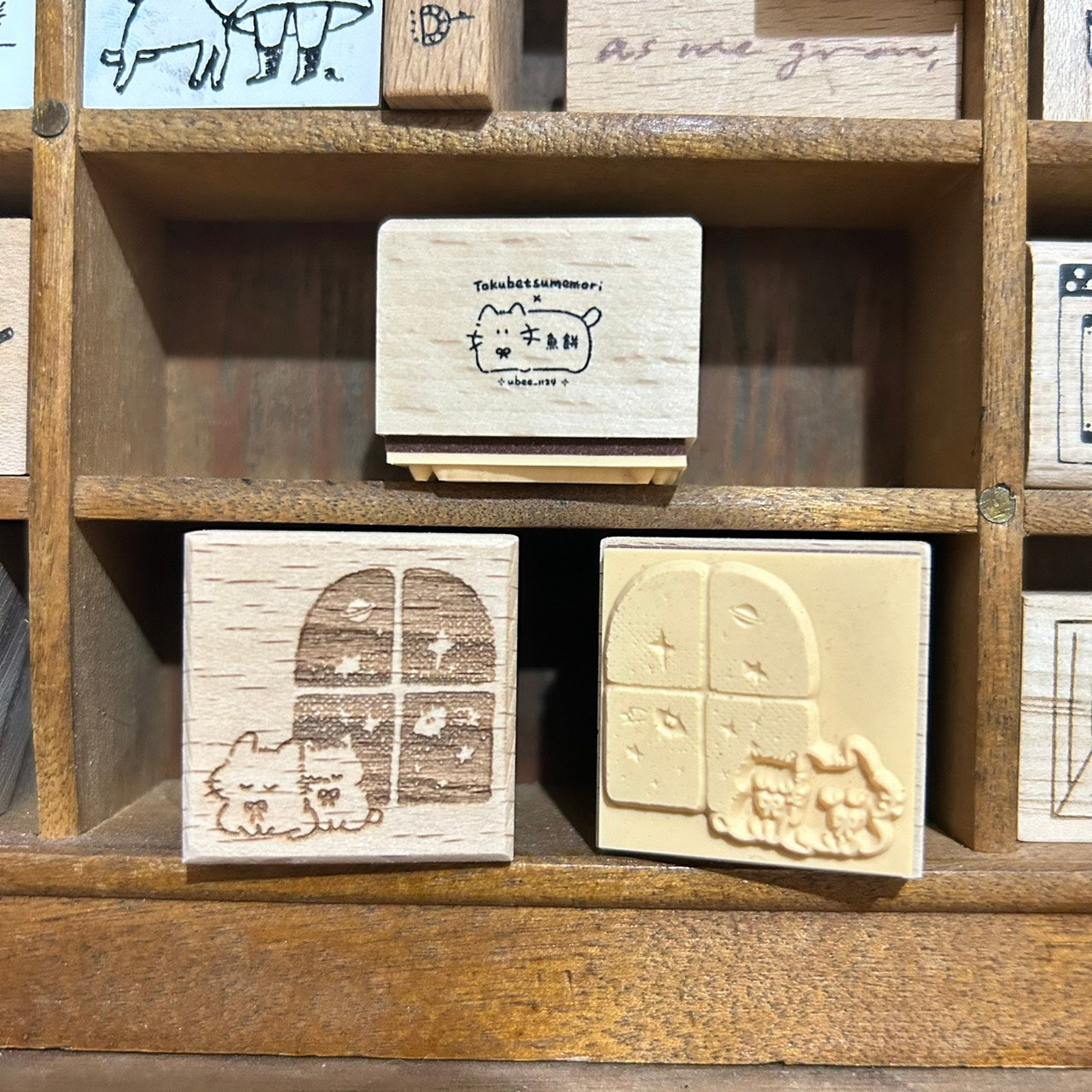 UBEE x tokubetsumemori Space Wood Stamps