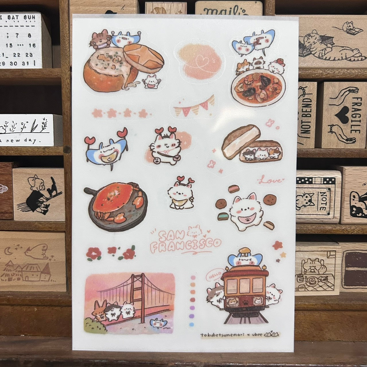 UBEE x tokubetsumemori San Francisco Transfer Sticker Sheets