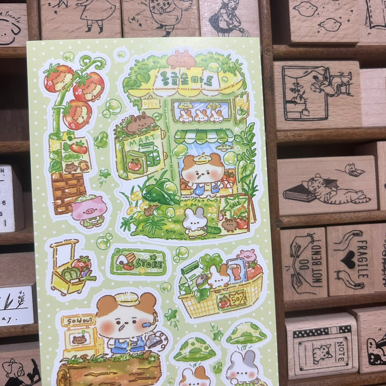 Chu Chu Family Green Market Sticker Sheet