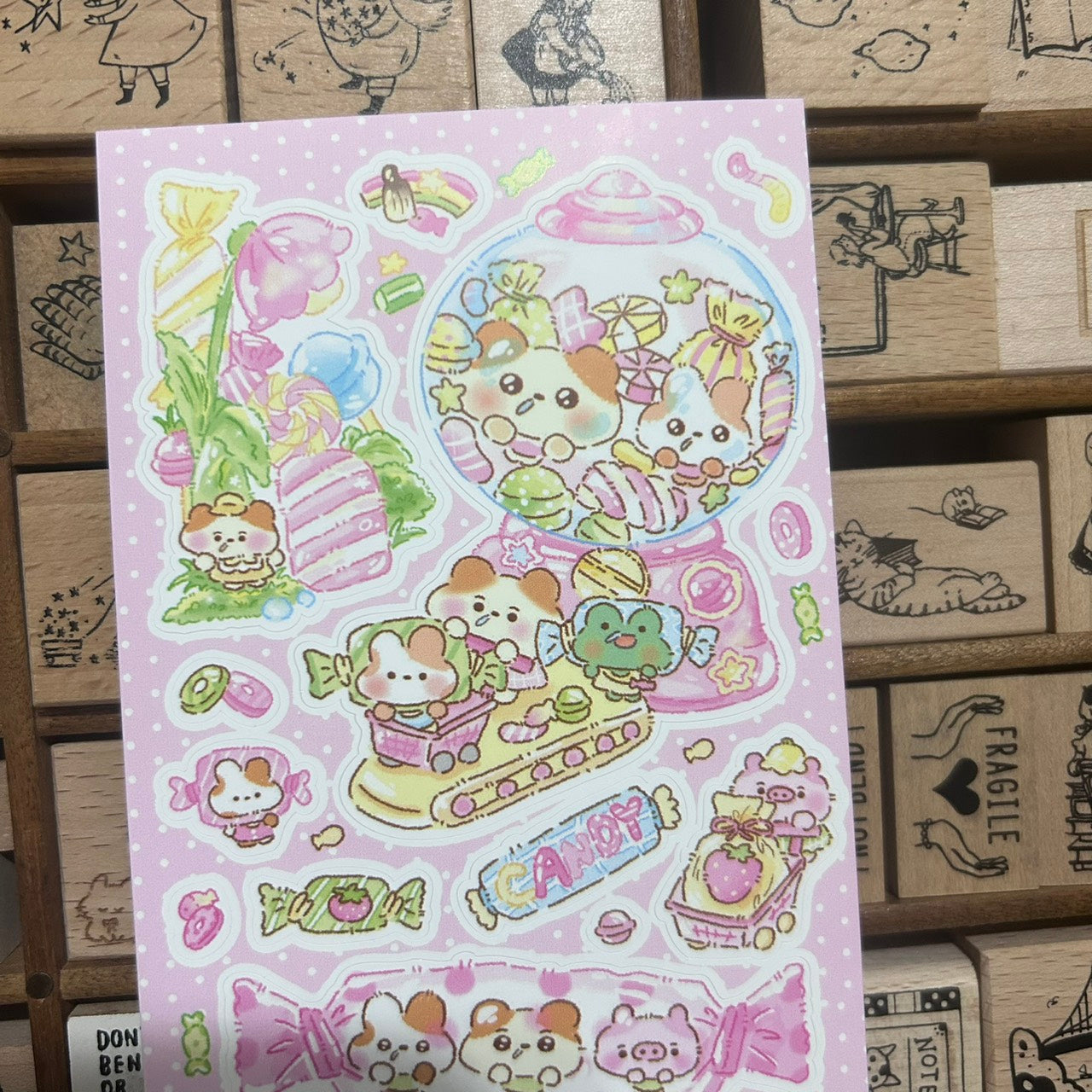 Chu Chu Family Pink Candy Sticker Sheet