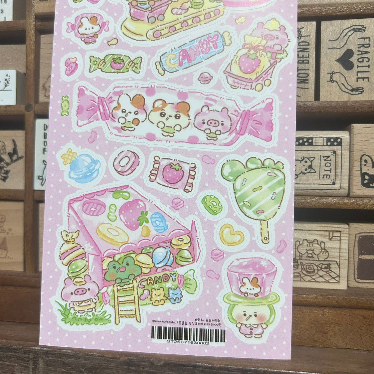 Chu Chu Family Pink Candy Sticker Sheet