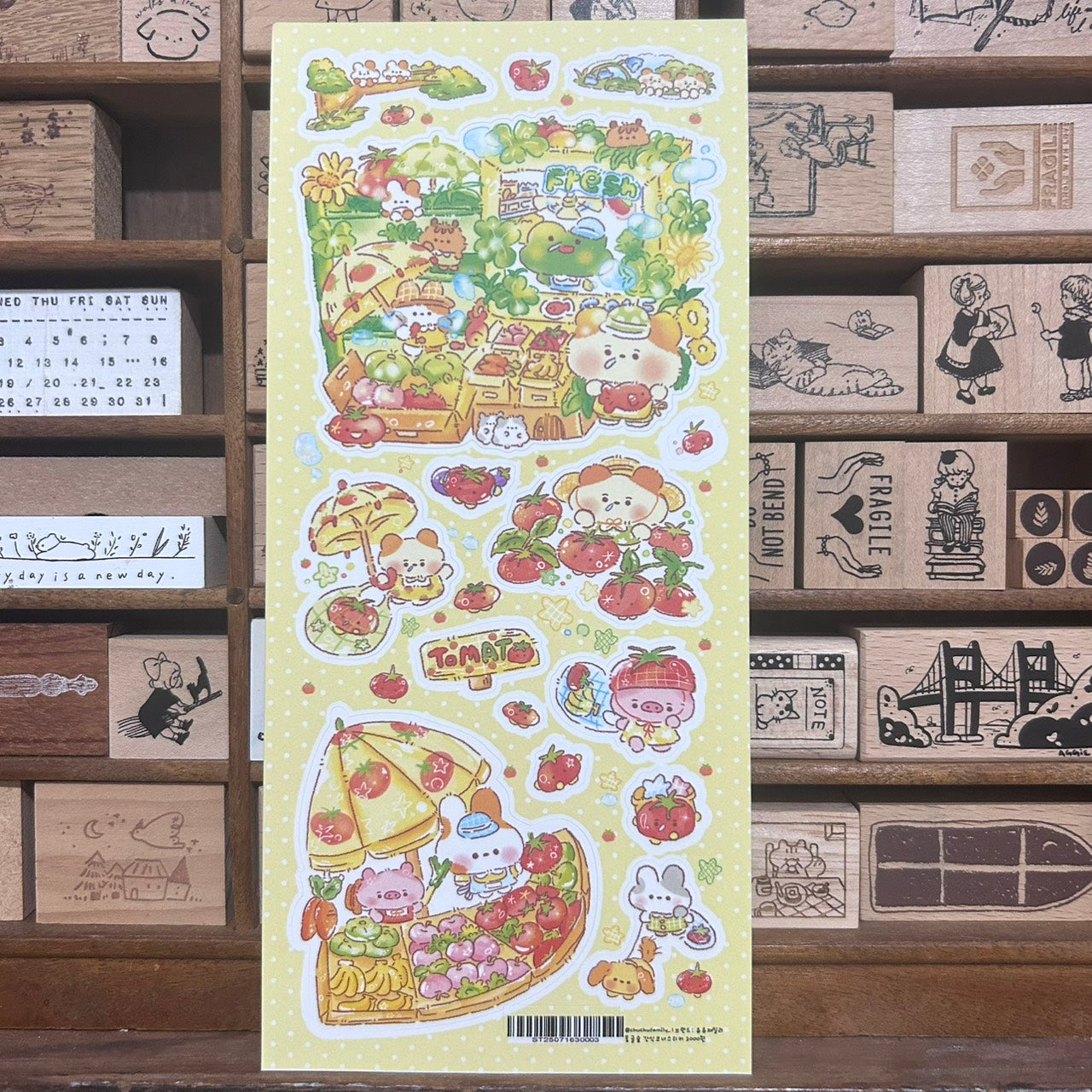 Chu Chu Family Tomato Market Sticker Sheet
