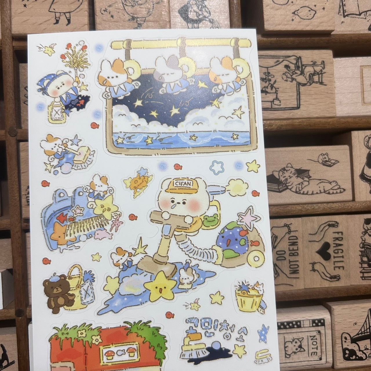 Chu Chu Family Space Cleaning Sticker Sheet