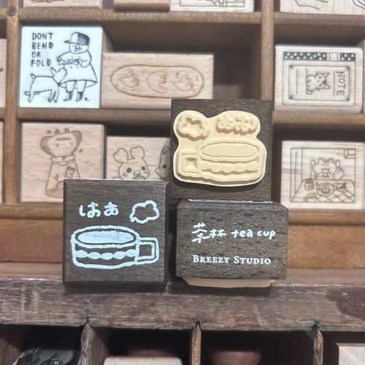 Breezy Studio Ceramic Mug Wood Stamp