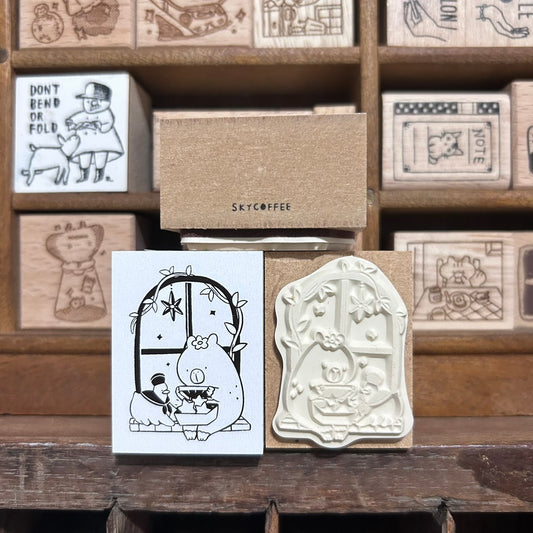 Sky Coffee Memory Stars Rubber Stamp