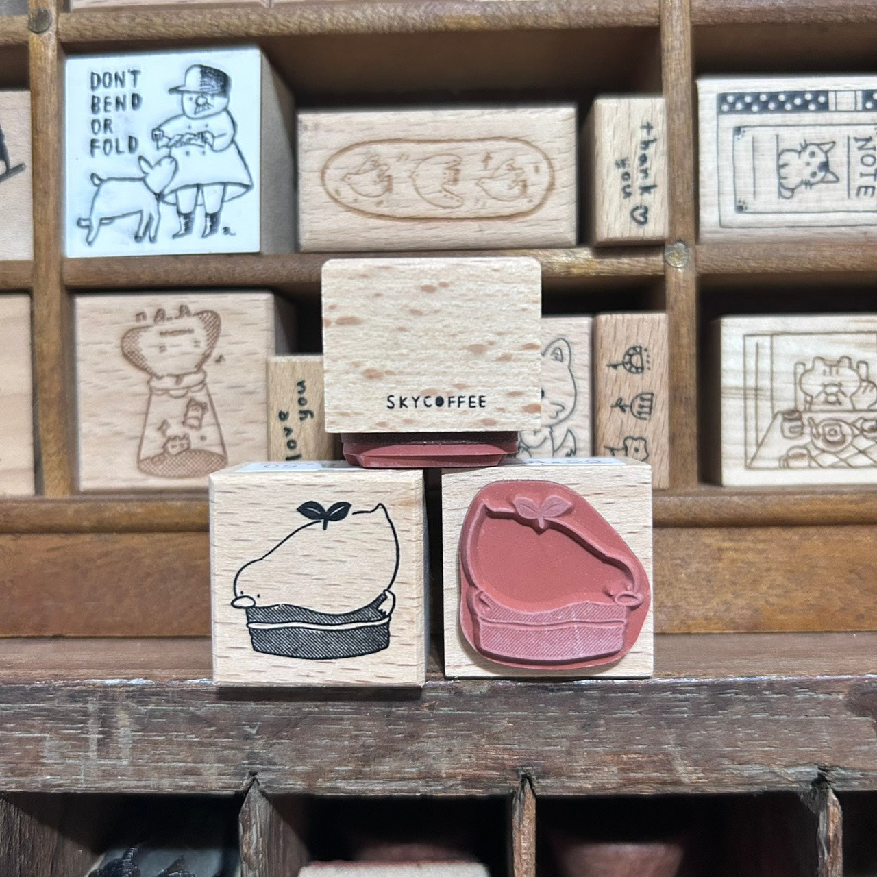 Sky Coffee Duck Cake Rubber Stamp