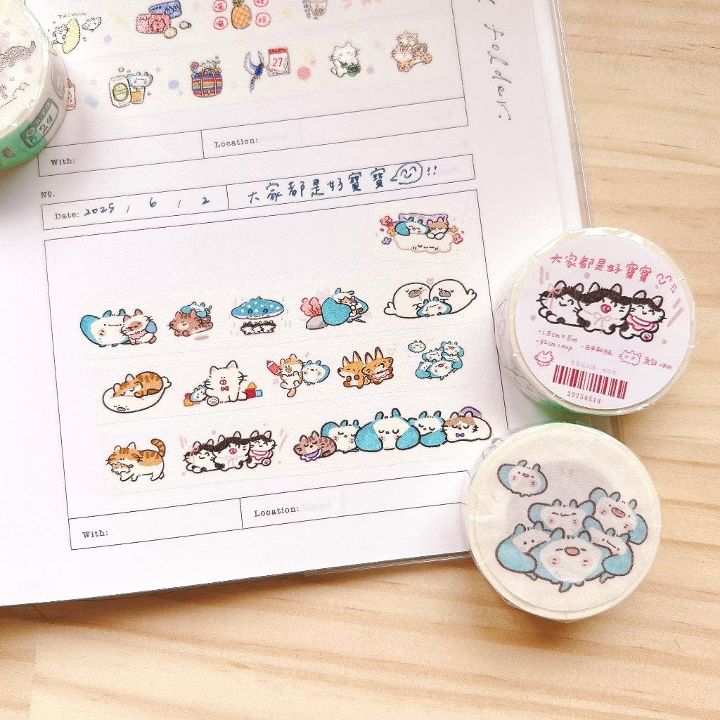 UBEE Baby Animals Washi Tape Roll