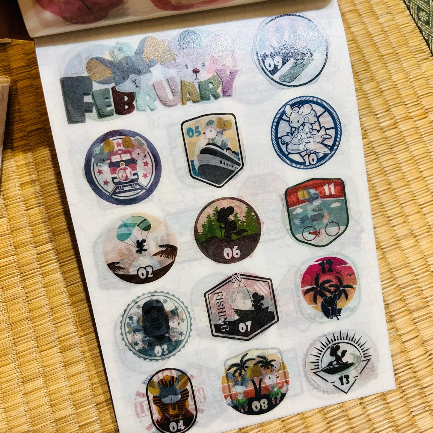 2022 Washi Date Camp/Travel Themed Daily Sticker Book