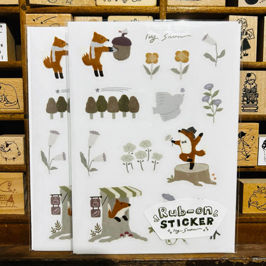 Ivy Snow Mr.Fox Rub-On Sticker Sheet