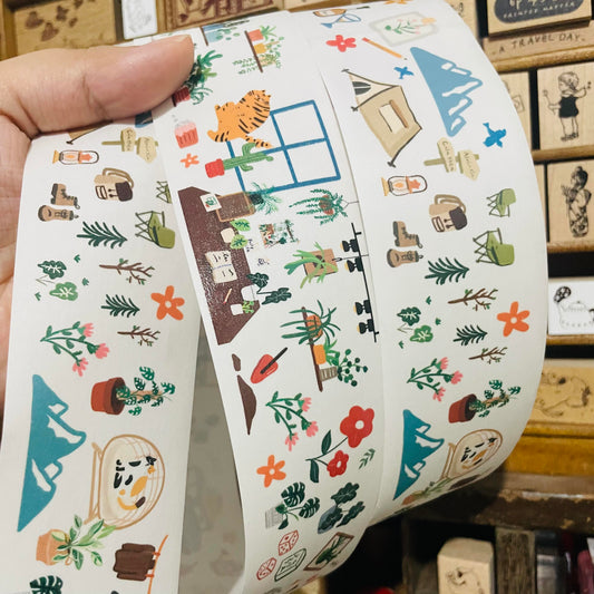 Naomi Zhi Plants and Objects Washi Tape Roll and Samples