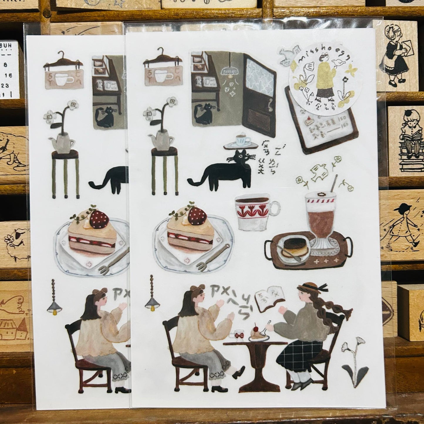 misshoegg Afternoon Tea Transfer Sticker Sheet Pack