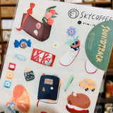 Sky Coffee Daily Zakka Transfer Sticker Sheet Set