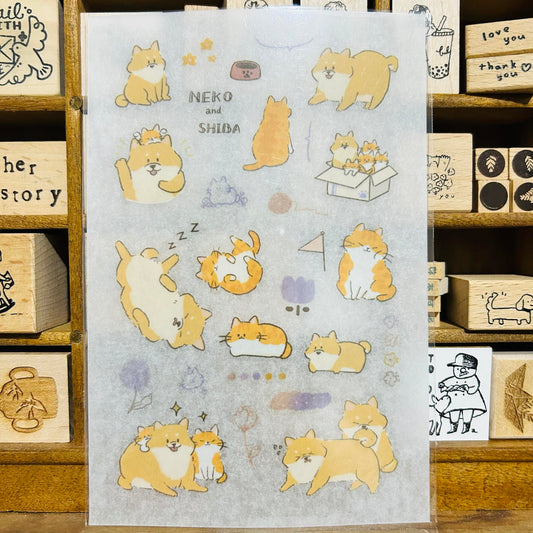 UBEE Shiba Friends Transfer Sticker Sheets