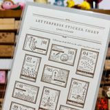 Oeda Letterpress Brown Sticker Sheet