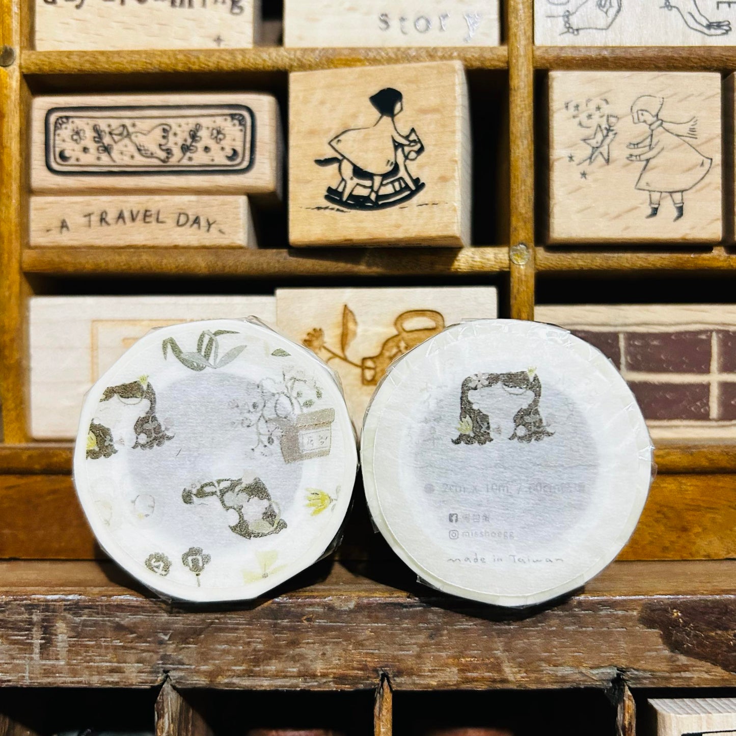 misshoegg Small Flower Washi Masking Tape Roll AND Samples
