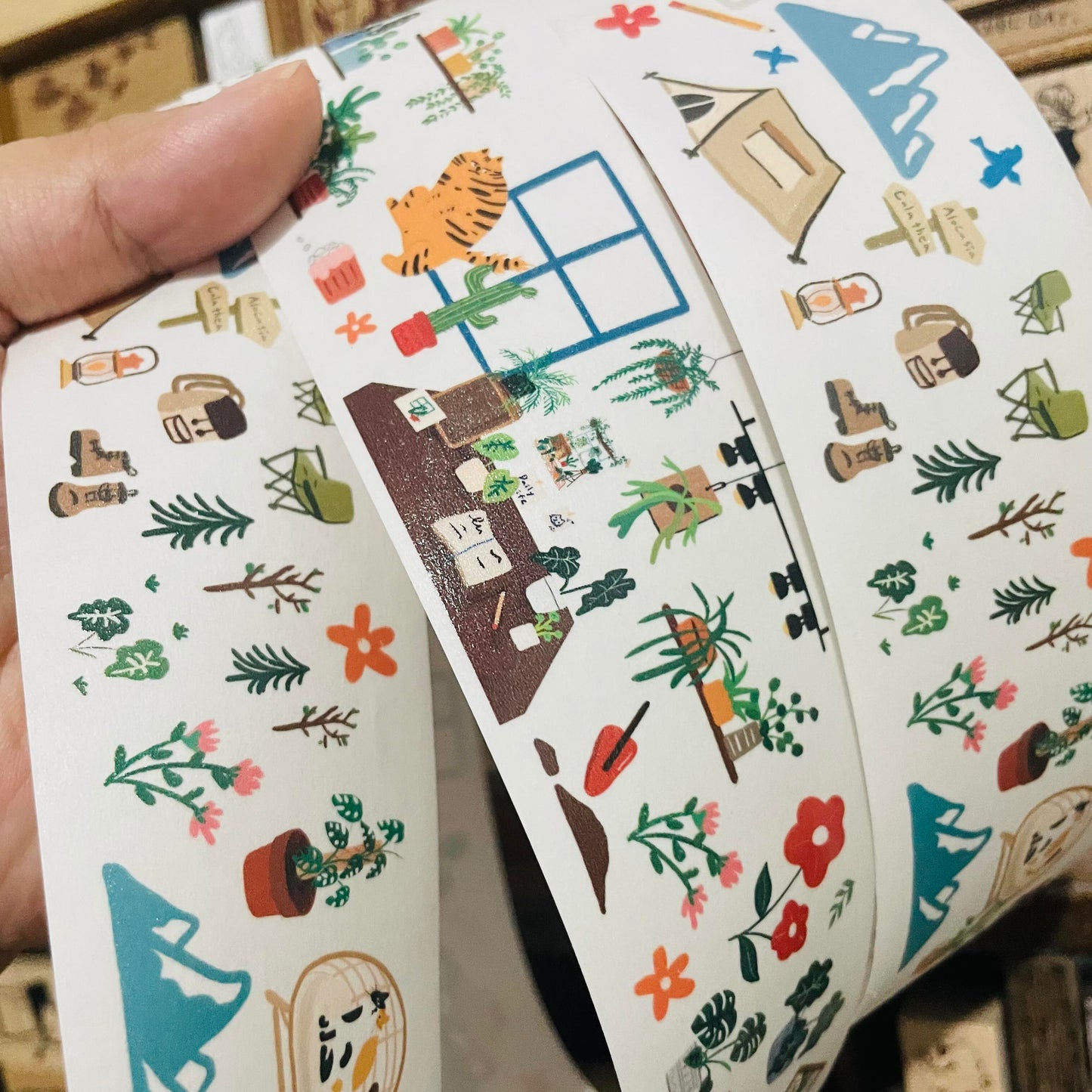 Naomi Zhi Plants and Objects Washi Tape Roll and Samples