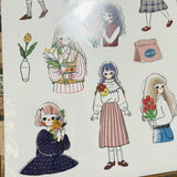 Ann Di Flower Girls A5 Sticker Sheet