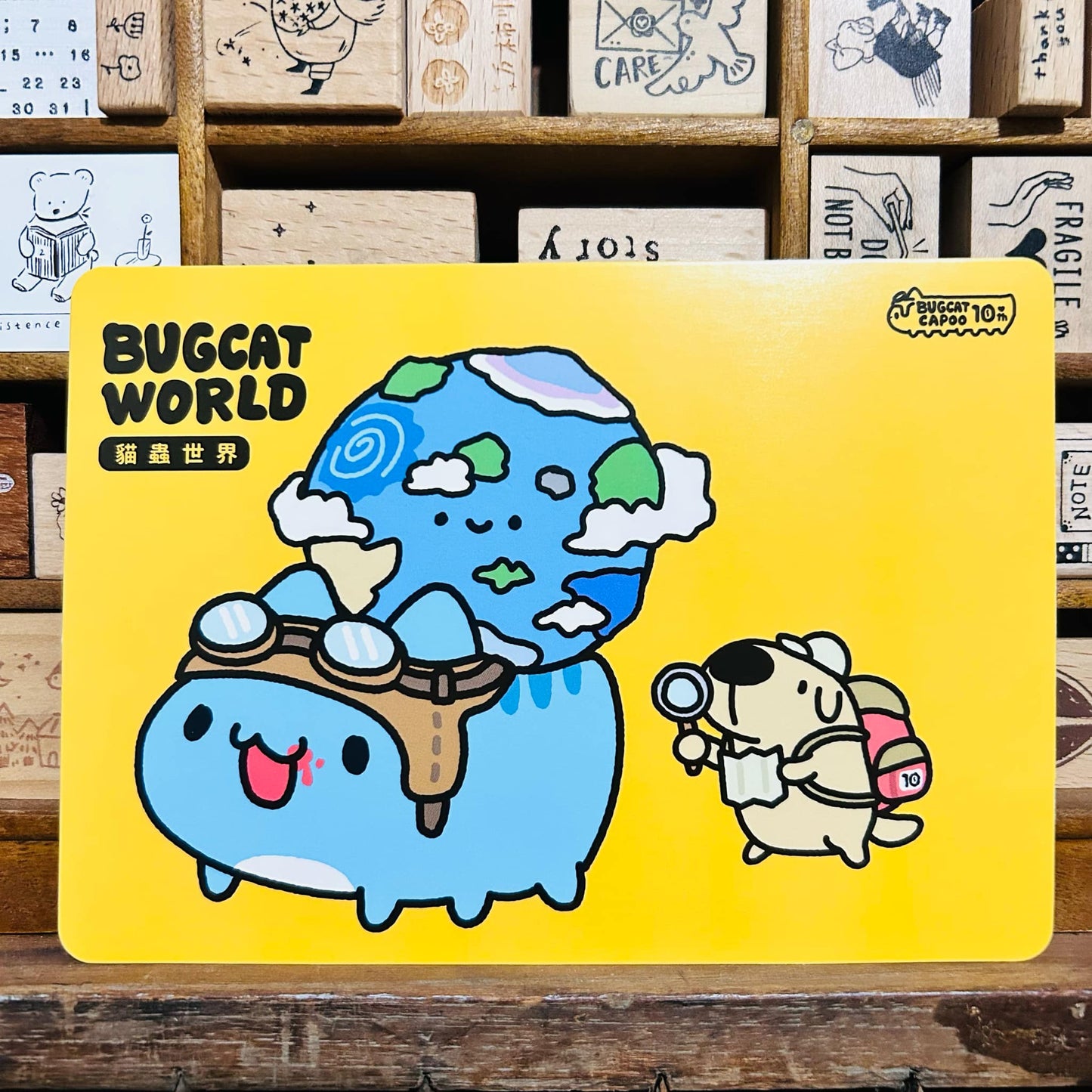 Bugcat Capoo World Earth Paper Postcard