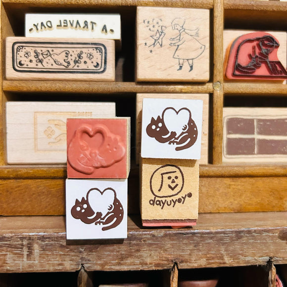 Dayuyoyo Cat Love Rubber Stamp