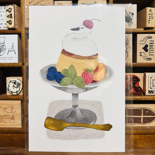 Ivy Snow Swan Pudding Postcard