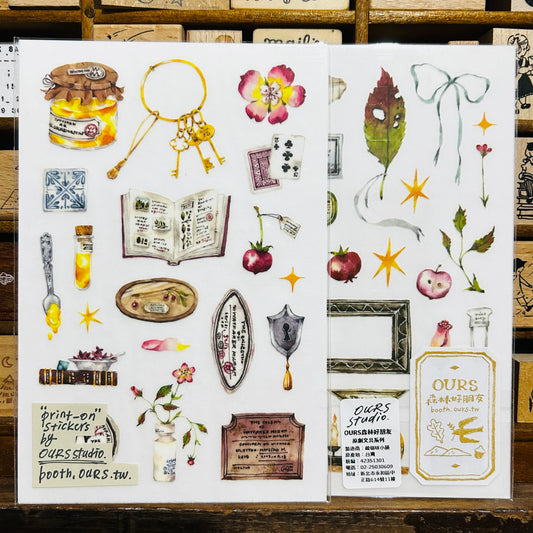 OURS Studio Desk of Botanist Transfer Sticker Sheet Pack