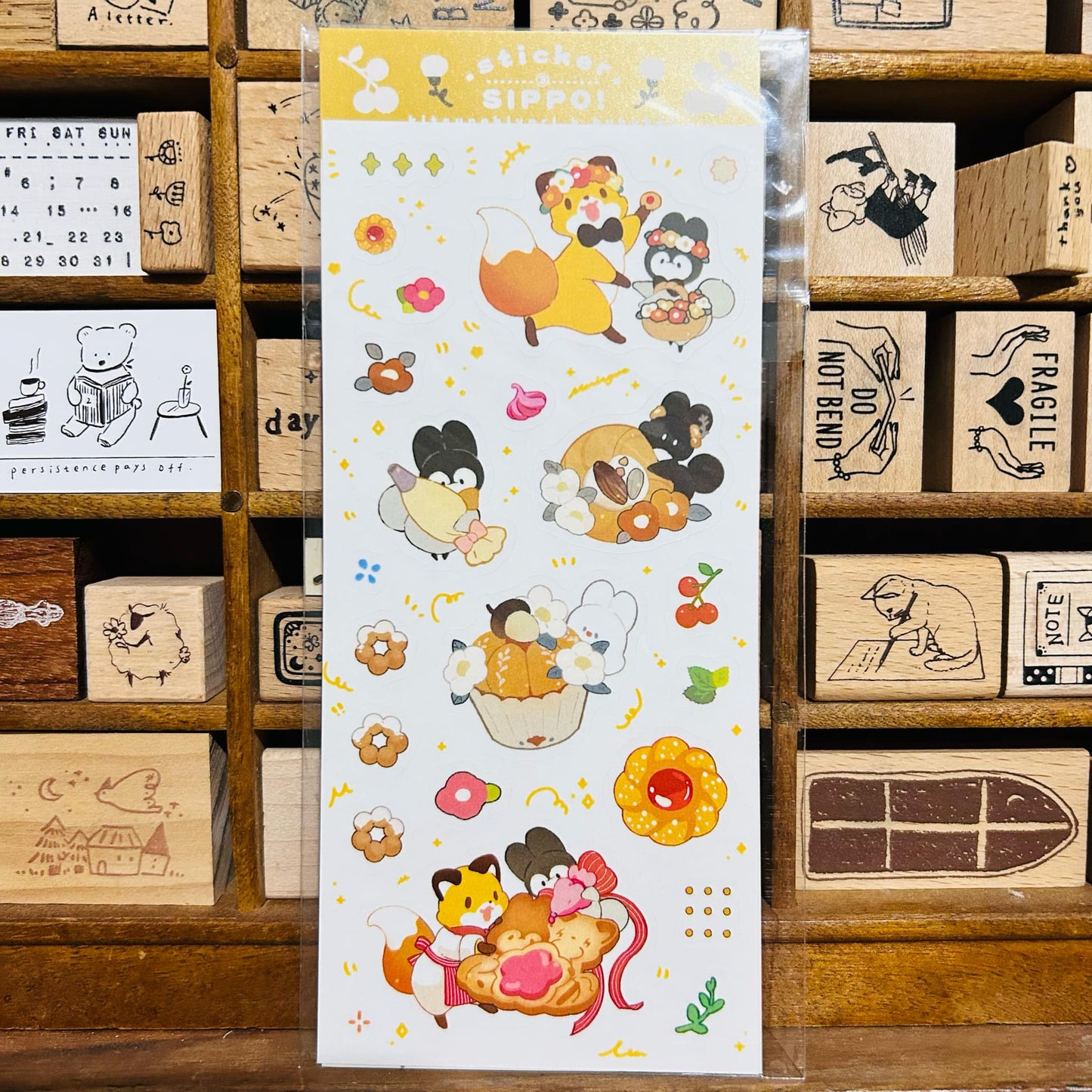 Kitsunebiyori x Bubukai Yellow Sticker Sheet