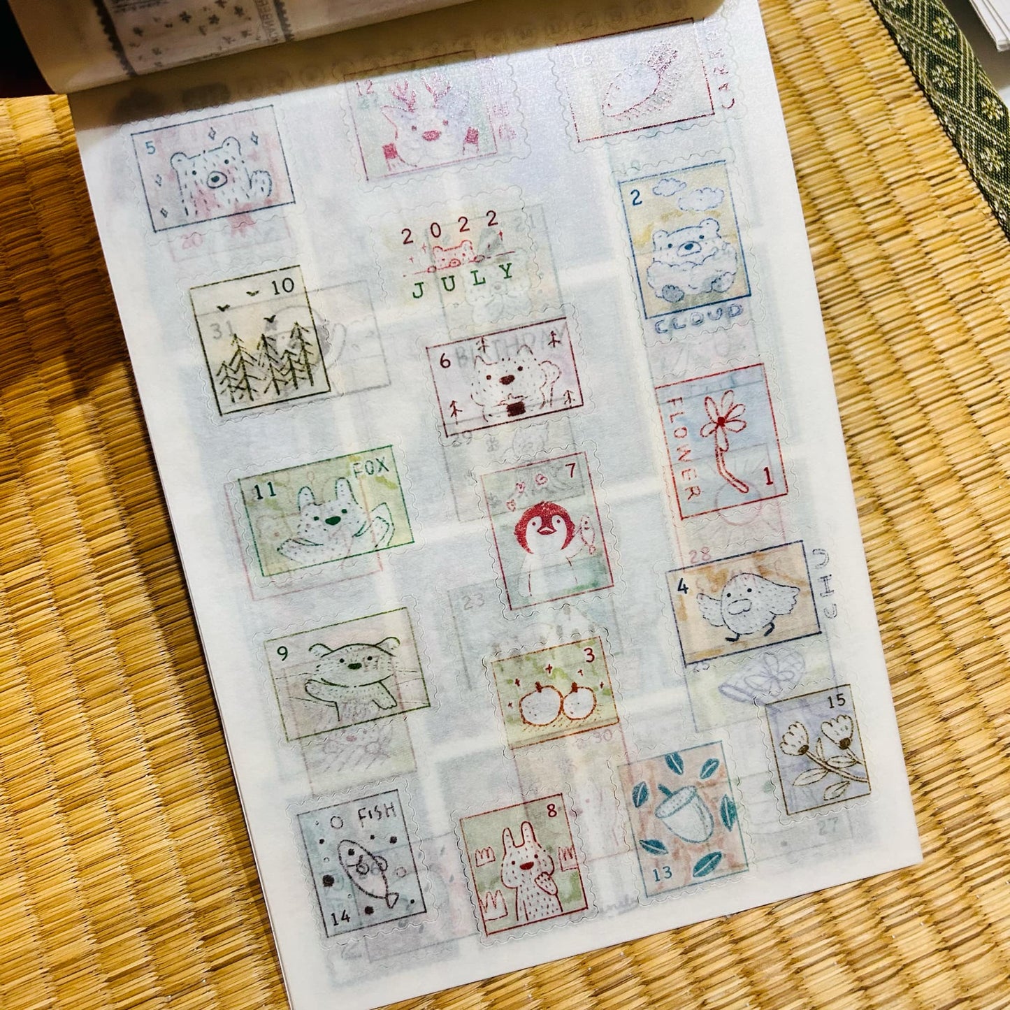 2022 Washi Date Stamp Themed Daily Sticker Book