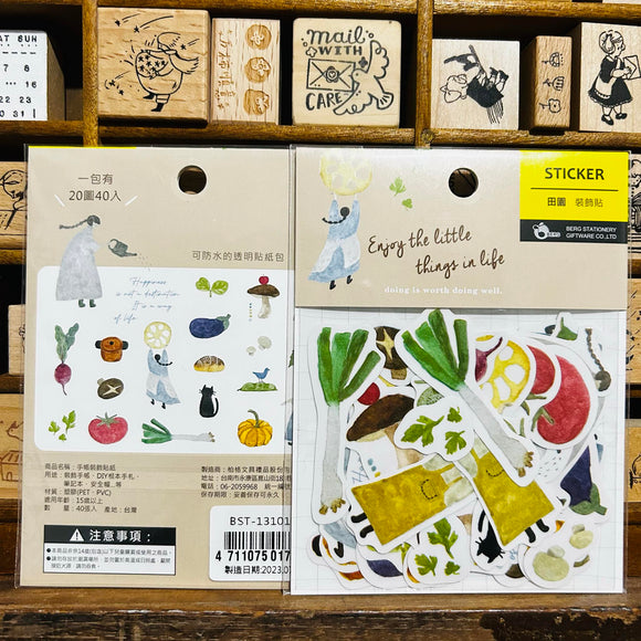 BERG x Pion Watercolor Gardening Sticker Flakes Pack