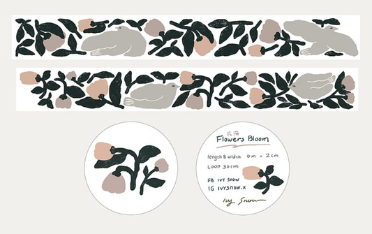 Ivy Snow Flower Bloom Washi Masking Tape Roll
