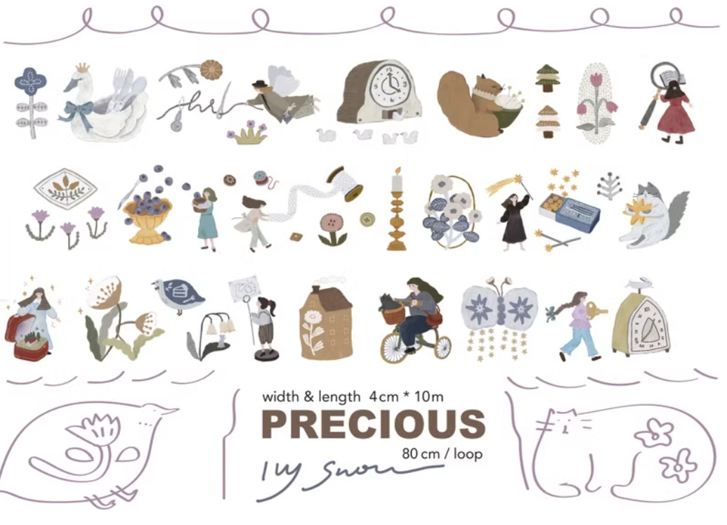 Ivy Snow My Precious PET Tape Full Roll and Samples