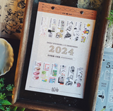 2024 Washi Date Cream Daily Sticker Book
