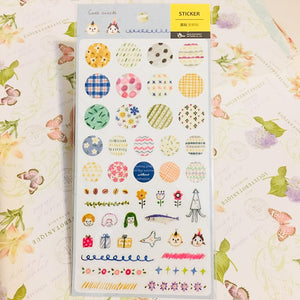 BERG x Pion Cute Circle Transparent Sticker Sheet