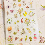 BERG x Pion Watercolor Plants Transparent Sticker Sheet