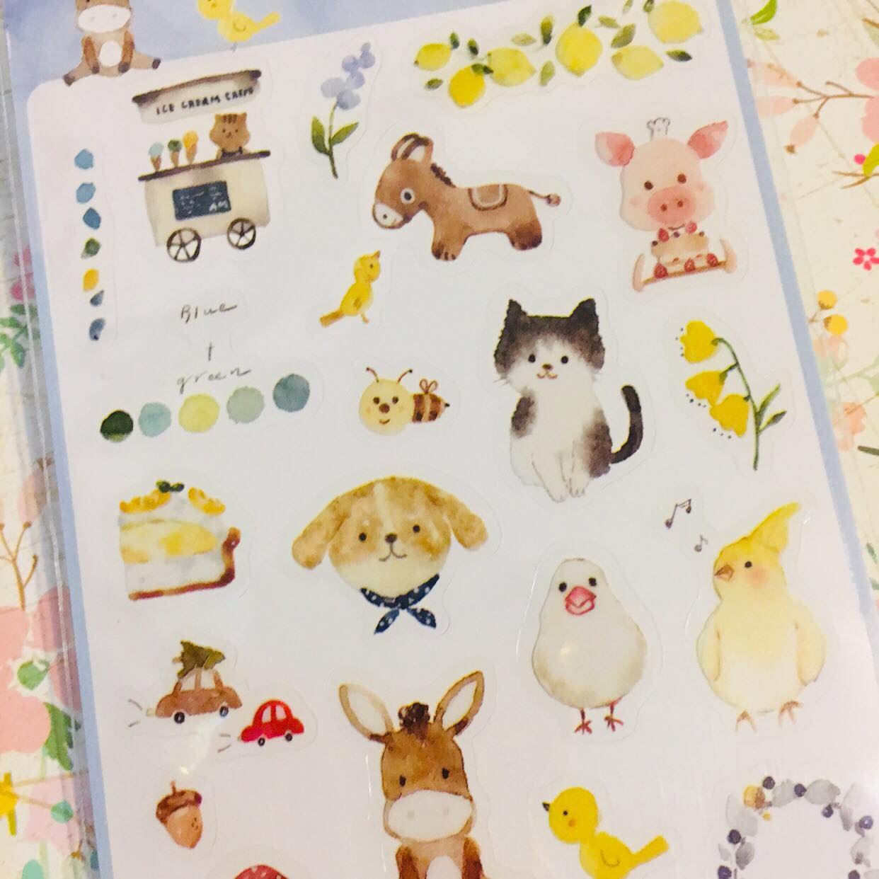 BERG x Pion Animals Blue Version Transparent Sticker Sheet