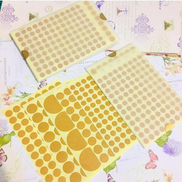 Tokubetsumemori's Collection Kraft Paper Brown Circle Sticker Sheet Pack