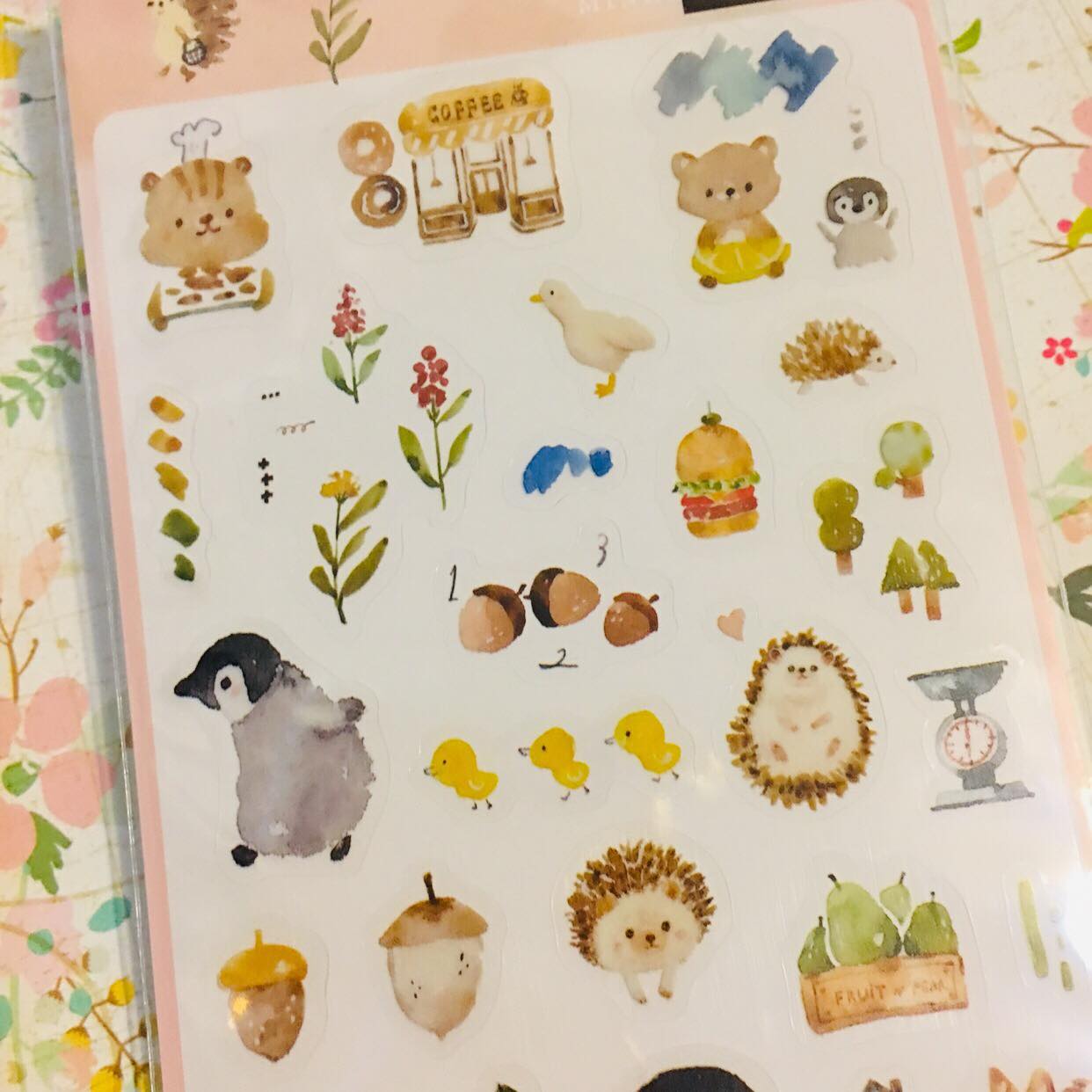 BERG x Pion Animals Pink Version Transparent Sticker Sheet