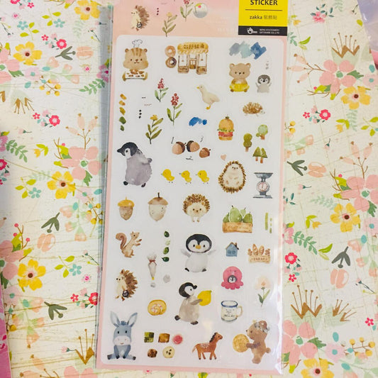 BERG x Pion Animals Pink Version Transparent Sticker Sheet