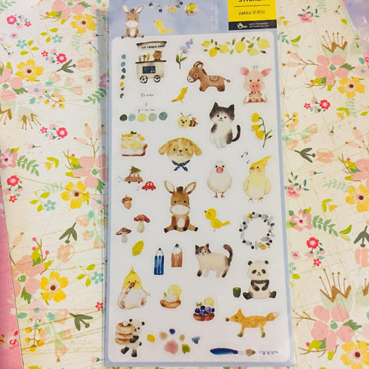 BERG x Pion Animals Blue Version Transparent Sticker Sheet