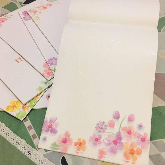 SAMPLER Washi Paper Sheets Purple Flowers