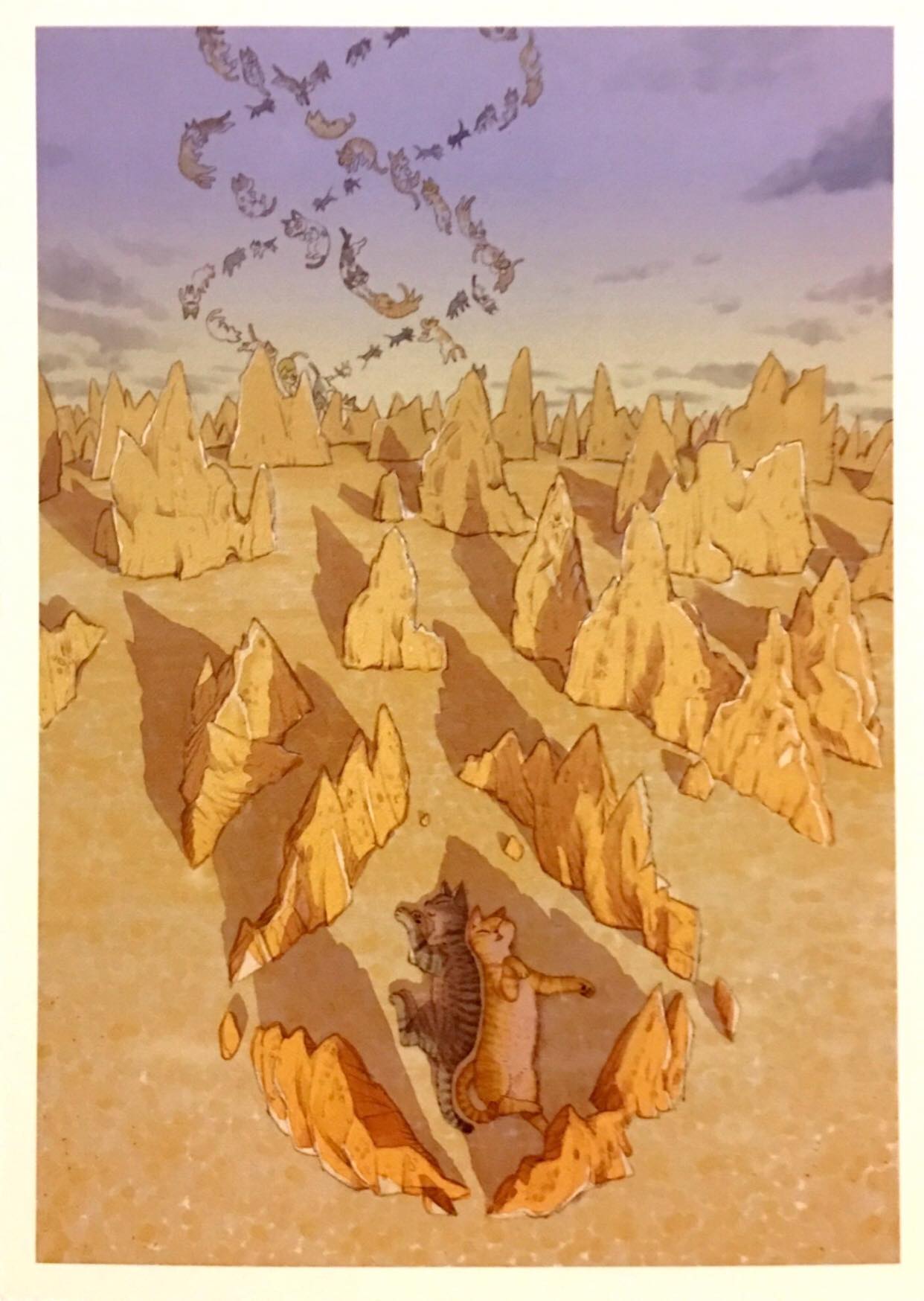 Miao Kaka Postcard Cat on the Desert