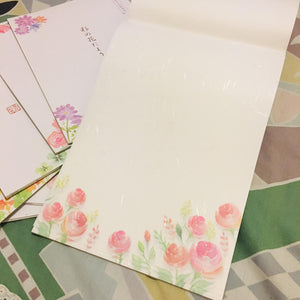 SAMPLER Washi Paper Sheets Pink Roses Flowers