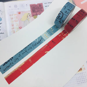 50cm Classiky Original Design Washi Tape Sample Red and Blue