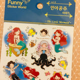 Funny Sticker World The Little Mermaid Sticker Sheet Gold Foiled