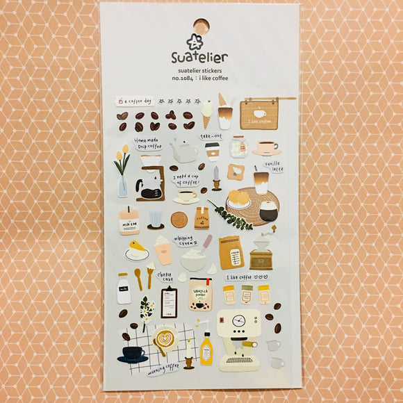 Suatelier Design i like coffee sticker sheet